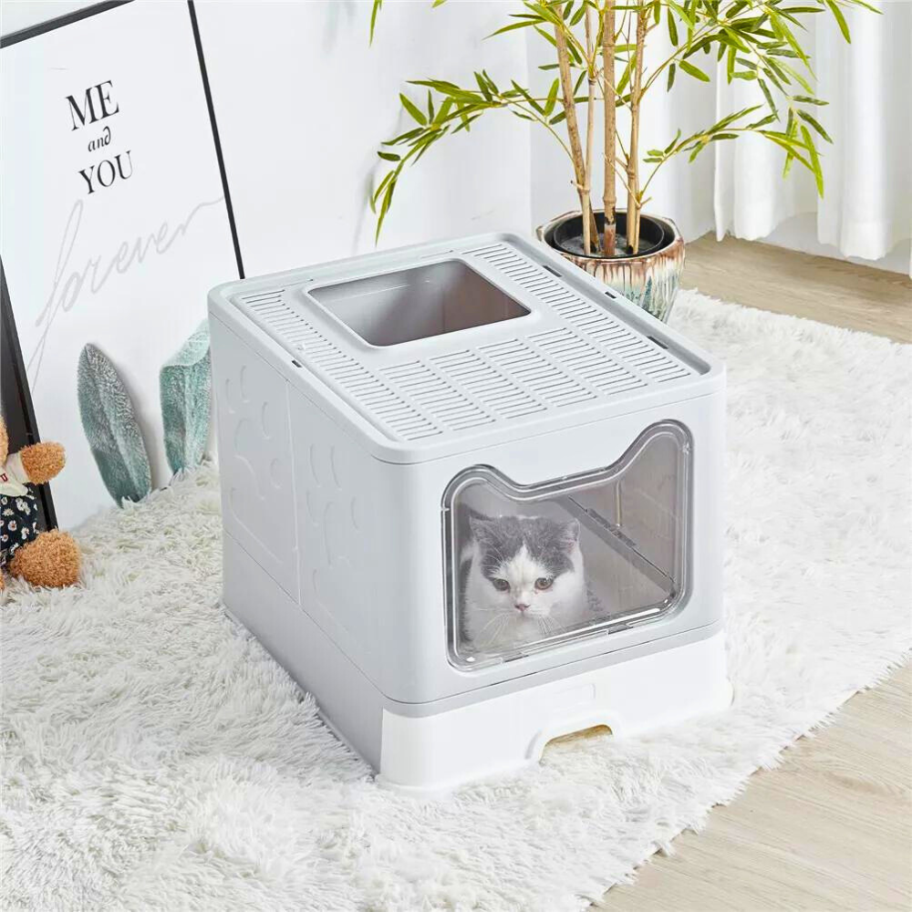 Tidy Cat Litter Box Enclosure with Portable Scoop Drawer