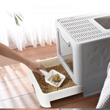 Tidy Cat Litter Box Enclosure with Portable Scoop Drawer