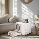 Cat Litter Box Detachable Top Front Entry Litter Box