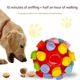 Rubber Snuffle Ball for Pets,Interactive Hollow Treat-Hiding Toy for Dogs and Cats(Orange)