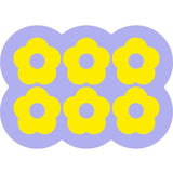 Purple & Yellow Flower Pattern Pet Feeding Mat