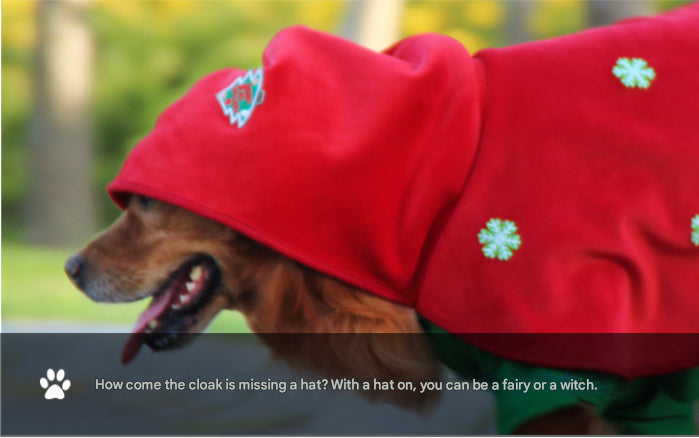 Christmas Dog Costume - Festive Hooded Cape & Green Jumpsuit Outfit (Size : 2XL)