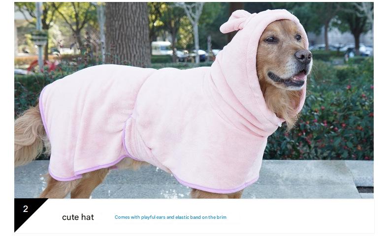 Purple Hooded Dog Bathrobe - Super Absorbent(Size : M)