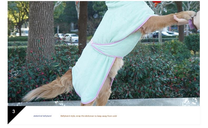 Purple Hooded Dog Bathrobe - Super Absorbent(Size : M)