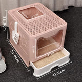 Foldable Cat Litter Box with Pull-Out Tray
