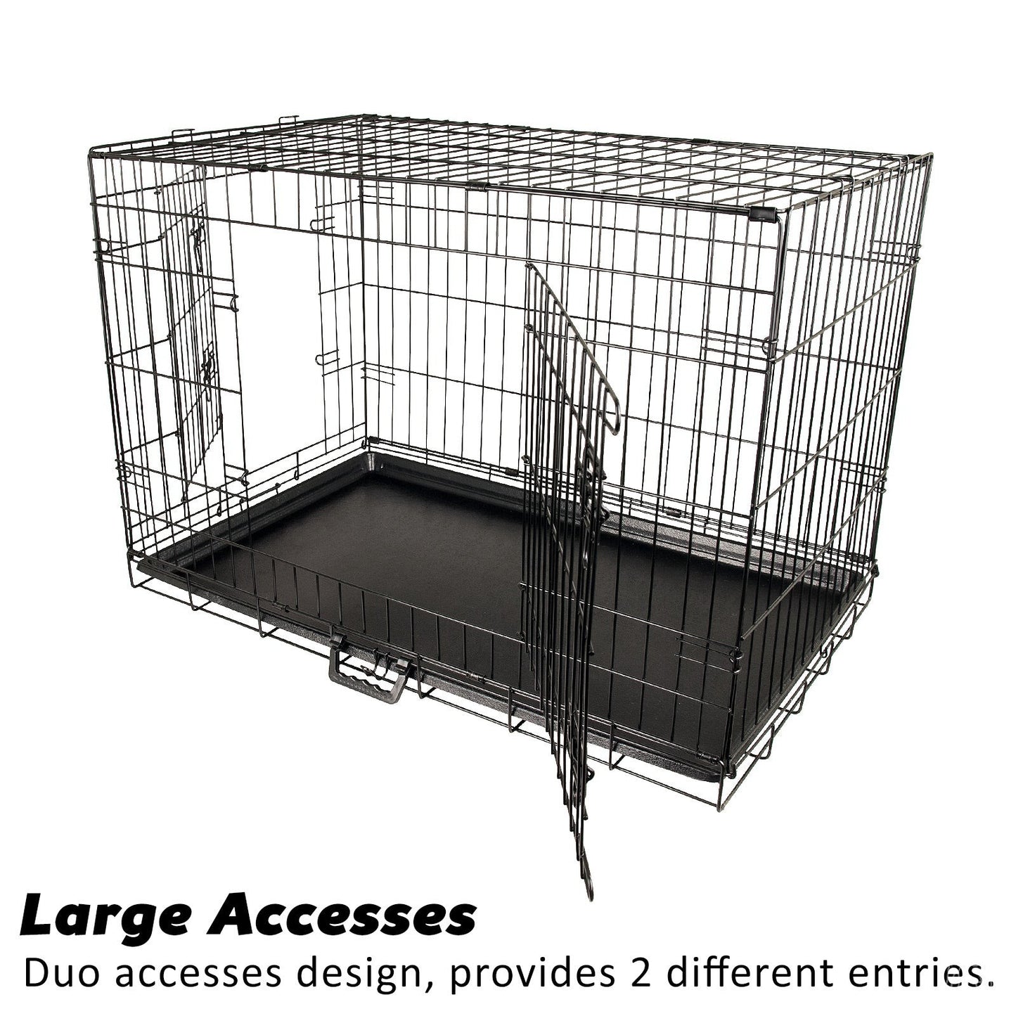 Wire Foldable Dog Crate with Tray