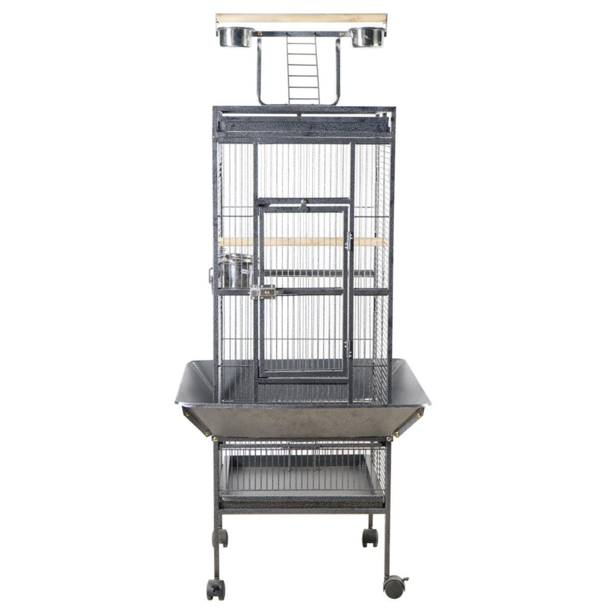 YES4PETS 153 cm Large Bird Budgie Cage Parrot Aviary With Metal Tray and Wheel