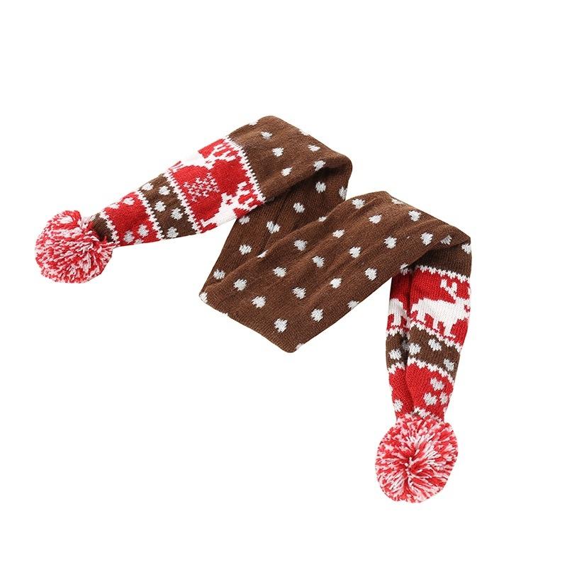 Christmas Pet Scarf Autumn And Winter Warm Elk Christmas Dog Scarf - Size M Brown