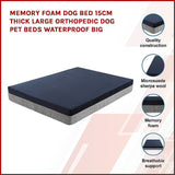 Memory Foam Dog Bed 15CM Thick Large Orthopedic Waterproof