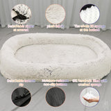 Fluffy Donut-Shaped Pet Bed - White