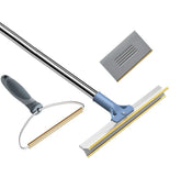 Pet Hair Removal Tool Set - Multi-Purpose Sweeper with Scraper