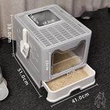 Foldable Cat Litter Box with Pull-Out Tray