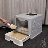 Foldable Cat Litter Box with Pull-Out Tray