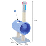 Interactive Cat Tunnel & Scratching Post with Spring Toy