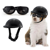 Black Pet Helmet & Goggles Set - Size Small