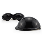 Black Pet Helmet & Goggles Set - Size Medium