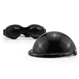 Black Pet Helmet & Goggles Set - Size Medium