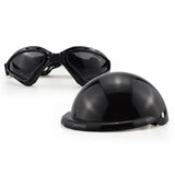 Black Pet Helmet & Goggles Set - Size Large