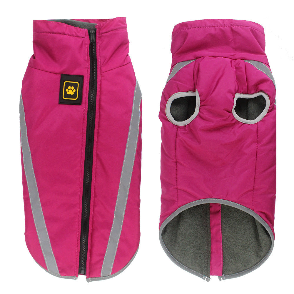 Size 2XL Pink Reflective Winter Dog Jacket