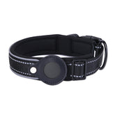 XL Black Secure Nylon Dog Collar with Built-in Apple AirTag (not included) Holder Case