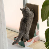 Pop Pattern Cat Scratching Post and Lounge - 350x250x600mm Corrugated Cardboard
