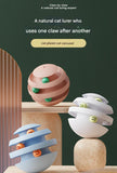 Pearl White Interactive Cat Scratching Ball Toy - Multi-layer Track with Rolling Ball