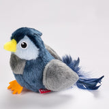 Interactive Plush Cat Toy - Lifelike Bird with Chirping Sounds and Feathers,Blue Gray