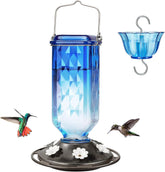 Elegant Hanging Hummingbird Feeder - Blue