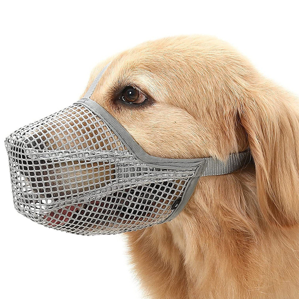 Breathable Mesh Dog Muzzle - 2pc Size L Grey