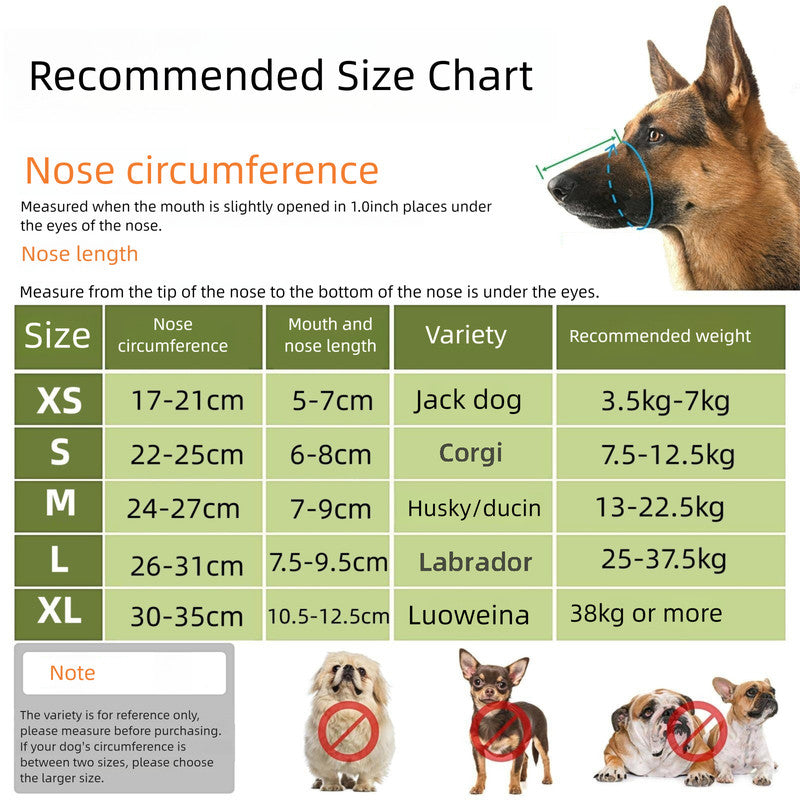 Breathable Mesh Dog Muzzle - 2pc Size L Grey