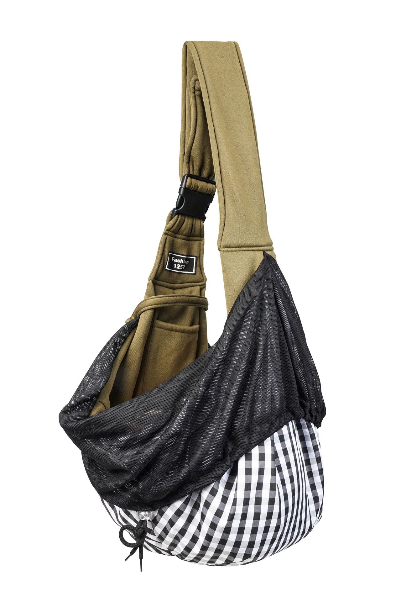 Green Breathable Pet Sling Carrier for Small Dogs & Cats - Adjustable Hands-Free Travel Pouch with Safety Leash & Pocket