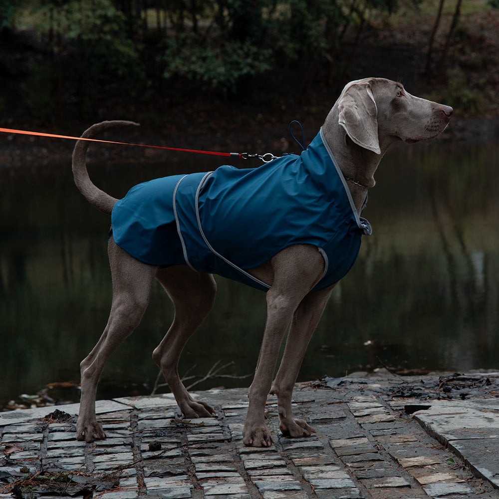 Blue Waterproof Reflective Dog Raincoat for Small to Large Dogs