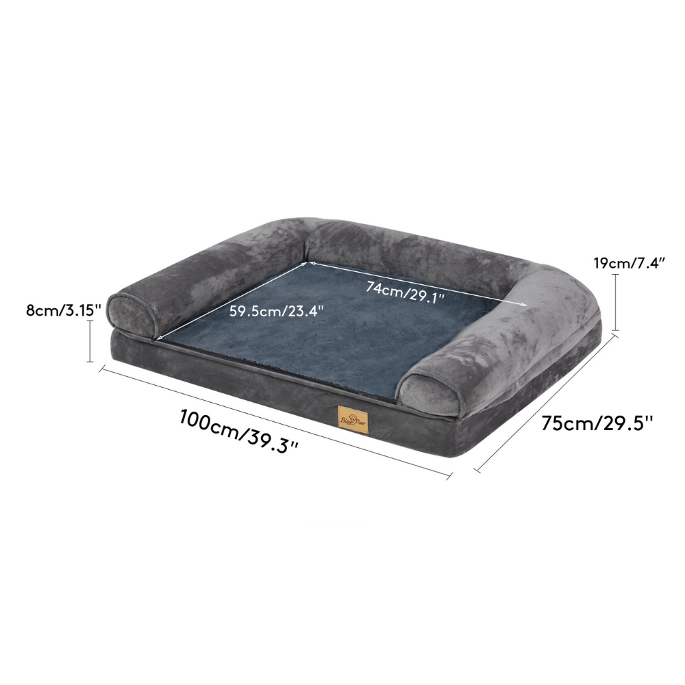 Cozy Extra Large Dog Bed with Waterproof Cover and Bolster