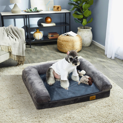 Cozy Extra Large Dog Bed with Waterproof Cover and Bolster