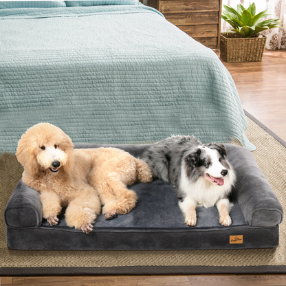 Cozy Extra Large Dog Bed with Waterproof Cover and Bolster