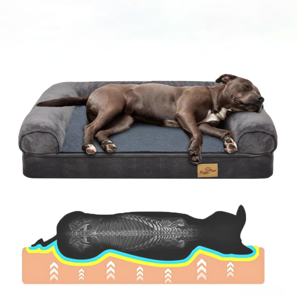 Cozy Extra Large Dog Bed with Waterproof Cover and Bolster