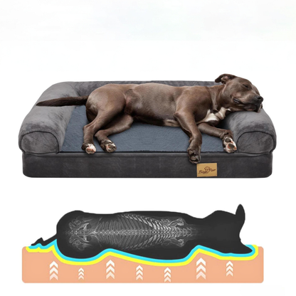 Cozy Extra Large Dog Bed with Waterproof Cover and Bolster
