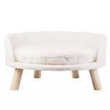 Pet Sofa Bed Raised Cat Chair with Removable Cushion
