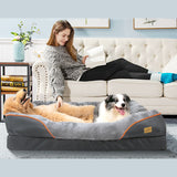 Jumbo Orthopedic Pet Bed Elevated Cushion Warm Waterproof Mattress