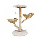 Modern Cat Climbing Tree Solid Wood Activity Center with Scratching Post