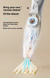 Blue Rechargeable Pet Grooming Clipper with Built-in Vacuum
