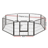 24" 8 Panel Pet Playpen Exercise Cage