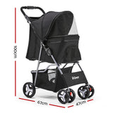 Pet Stroller 4 Wheel Pet Stroller - Black