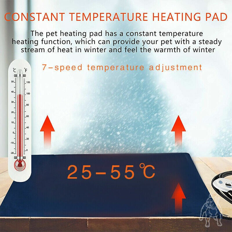 Electric Pet Heat Pad: Waterproof Heating Mat for Cat Dog Bed | Chew Resistant XL