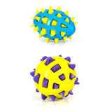 2 x Large Rubber Spike TPR Football Ball Dental Hygiene Chew Play Toy