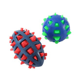 2 x Large Rubber Spike TPR Football Ball Dental Hygiene Chew Play Toy