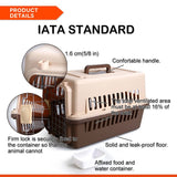 Small Airline Crate Pet Carrier With Bowl and Tray - Brown
