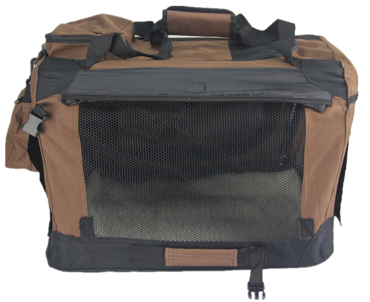 XL Portable Foldable Soft Crate With Curtain-Brown