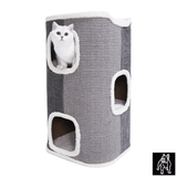 Tri-Level Square Cat Condo with Sherpa Lining