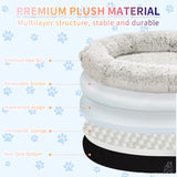 Fluffy Donut-Shaped Pet Bed - Apricot